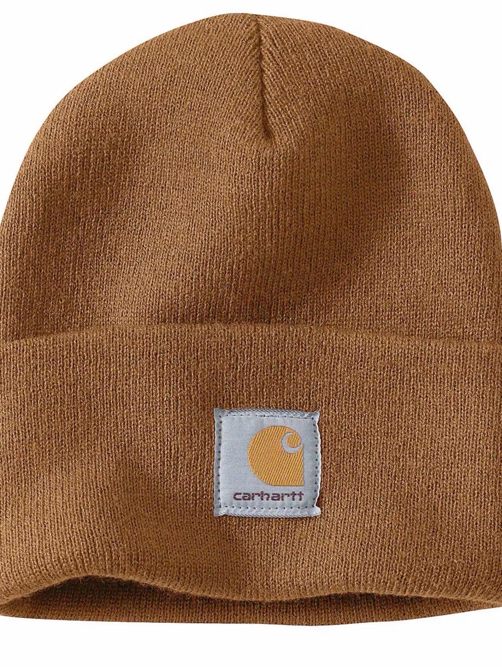 New with tags Carhartt Brown Cuffed Knit Beanie with Logo Patch